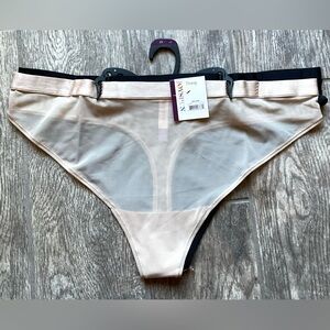 New 2 pairs of Joyspun mesh thong panties size XXL Tan & Black